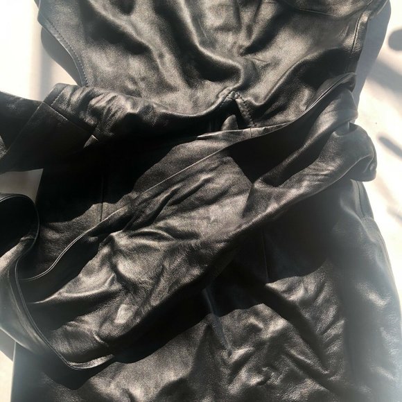 Zeynep Arcay Mini Dress One Shoulder Leather Black - Picture 6 of 8